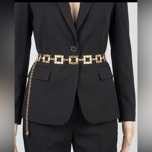 Square Metal Plus Size Chain Belt - Picture 2 of 10